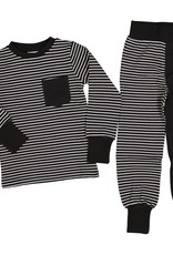 Kinder Zweiteiler Pyjama schwarz/weiss