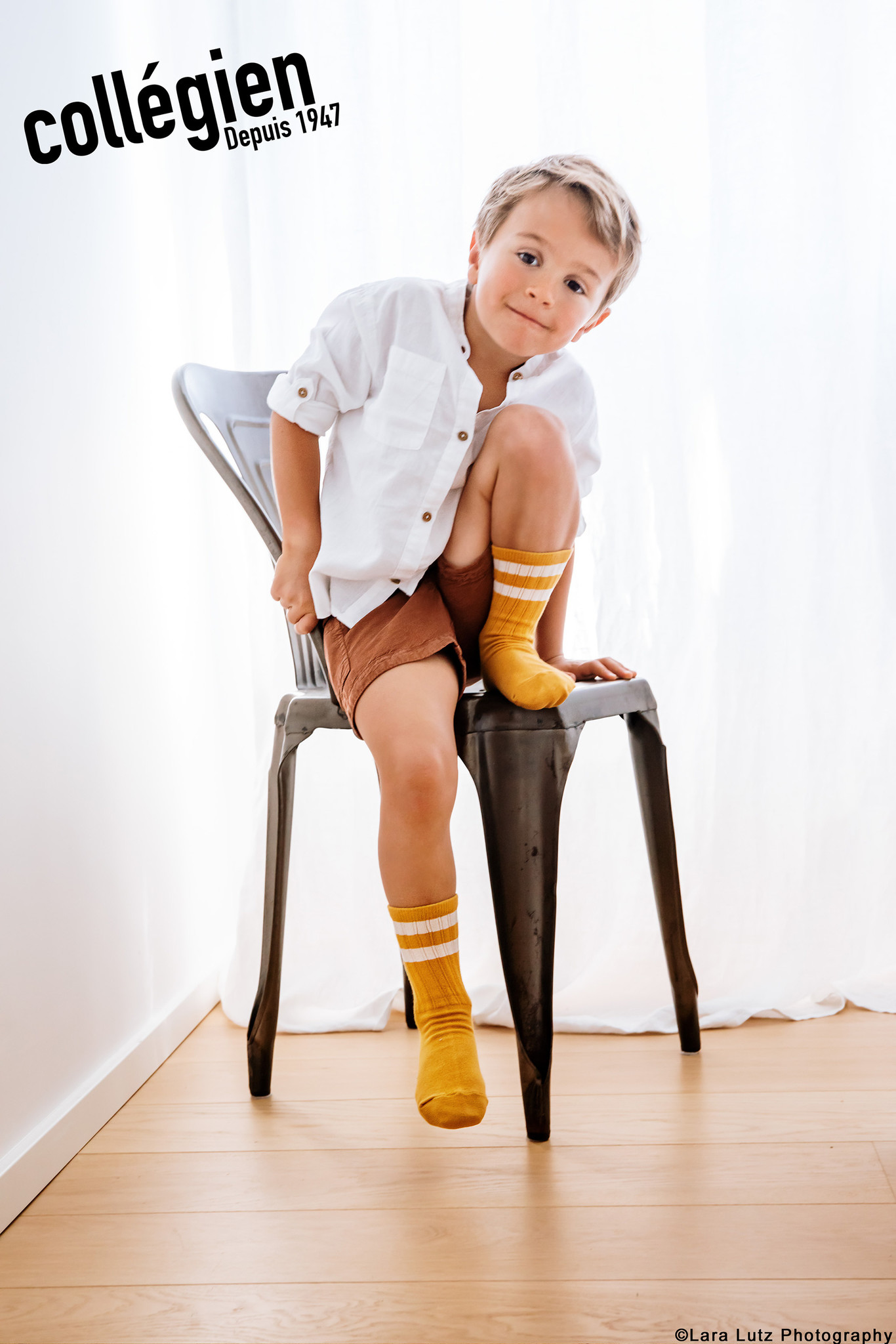 Chaussettes de sport  "Nico" couleur curcuma