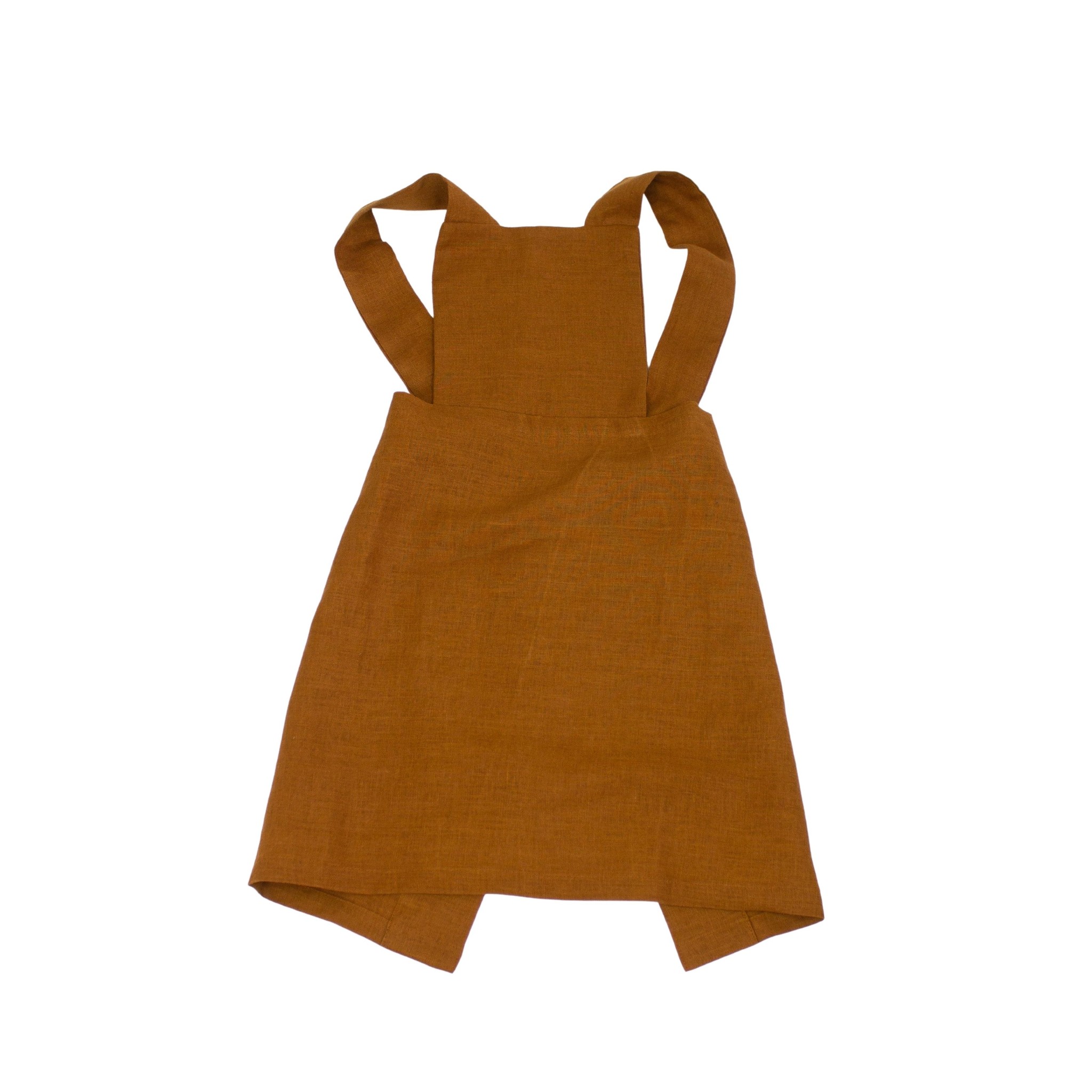 Kids linen apron cinnamon