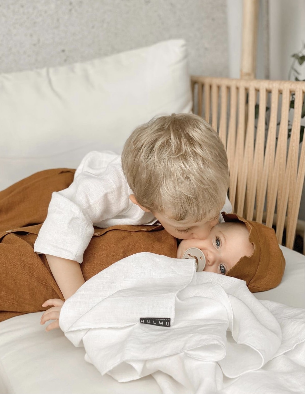 HULMU DESIGN Baby Linen Blanket Cinnamon 80 x 120 cm