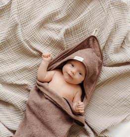 AARRE ONE-SIZE Baby hooded towel cacao coloured 75x75 cm