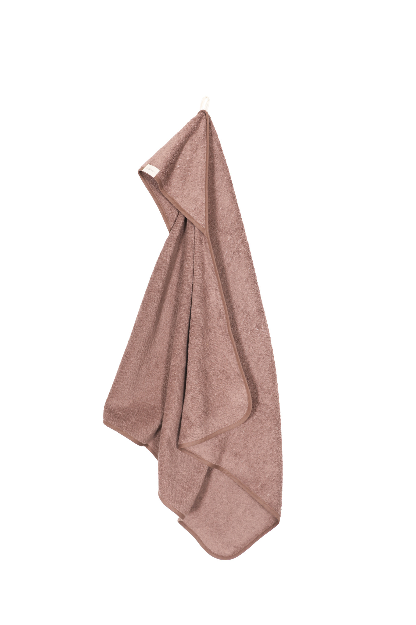 Baby hooded towel cacao coloured 75x75 cm