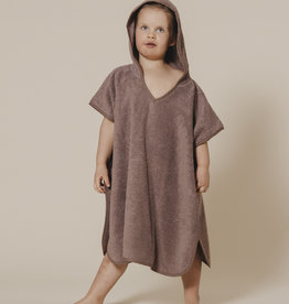 ONE-SIZE Kids bath poncho cacao coloured 61x70 cm
