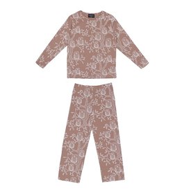 AARRE Kinder Pyjama "Owl" kakaofarben