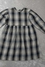 FLOOM STUDIO Oversize Kleid mit Karomuster beige-schwarzfarben - Upcycling Material !