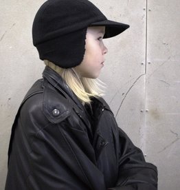 FLOOM STUDIO Casquette en laine à carreaux noir avec oreillettes