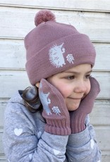 MOIKO DESIGN Kinder Merino Fäustlinge "Kamut" altrosa