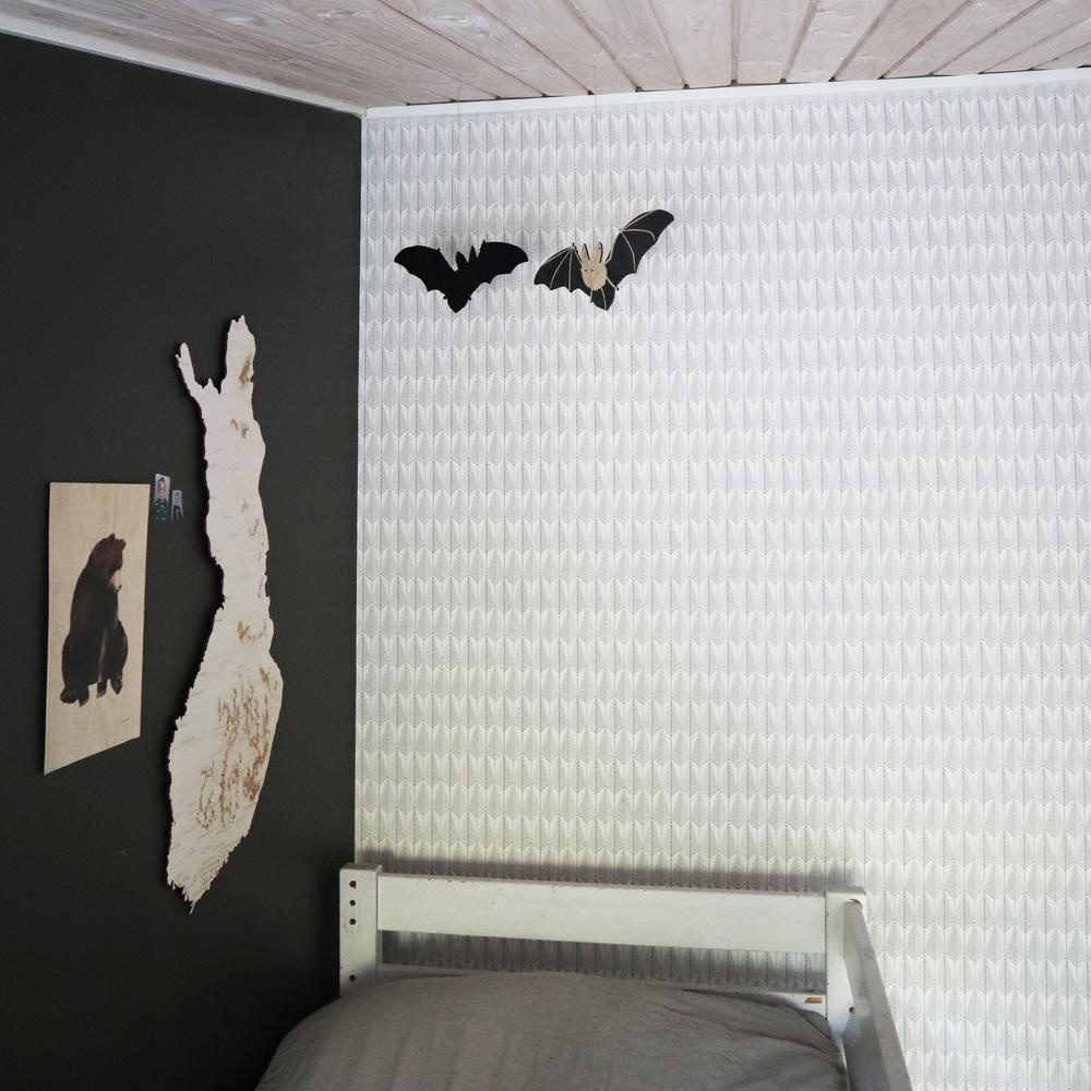 PAPURINO Décoration de chauve-souris en bois