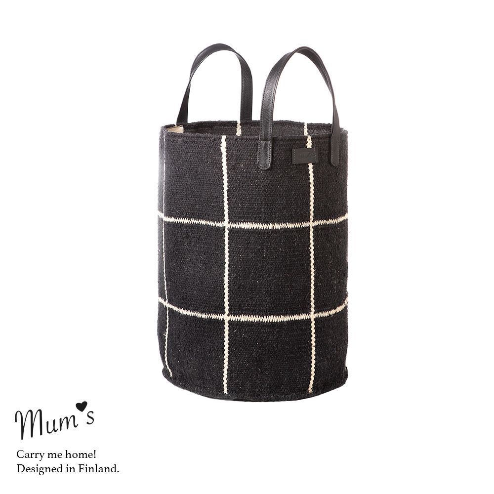MUM'S Panier noir/blanc 35x45 cm