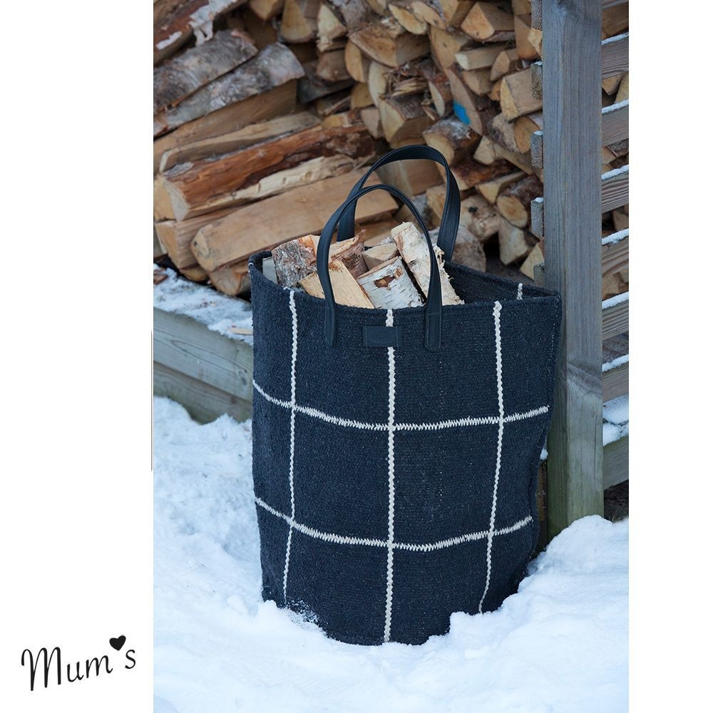 MUM'S Panier noir/blanc 35x45 cm