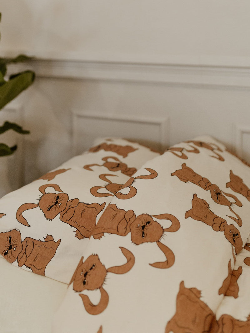 Bunni rabbit Duvet Cover Set 150x210 / 50x60 cm blanc/marron