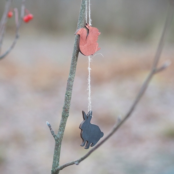 PAPURINO Hase-Holzdeko naturfarben oder schwarz lackiert