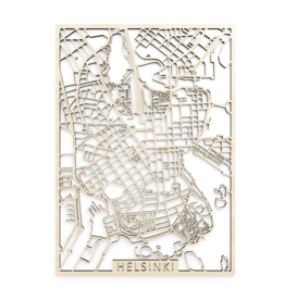 PAPURINO Carte en bois d'Helsinki Finlande 29 x 40 cm