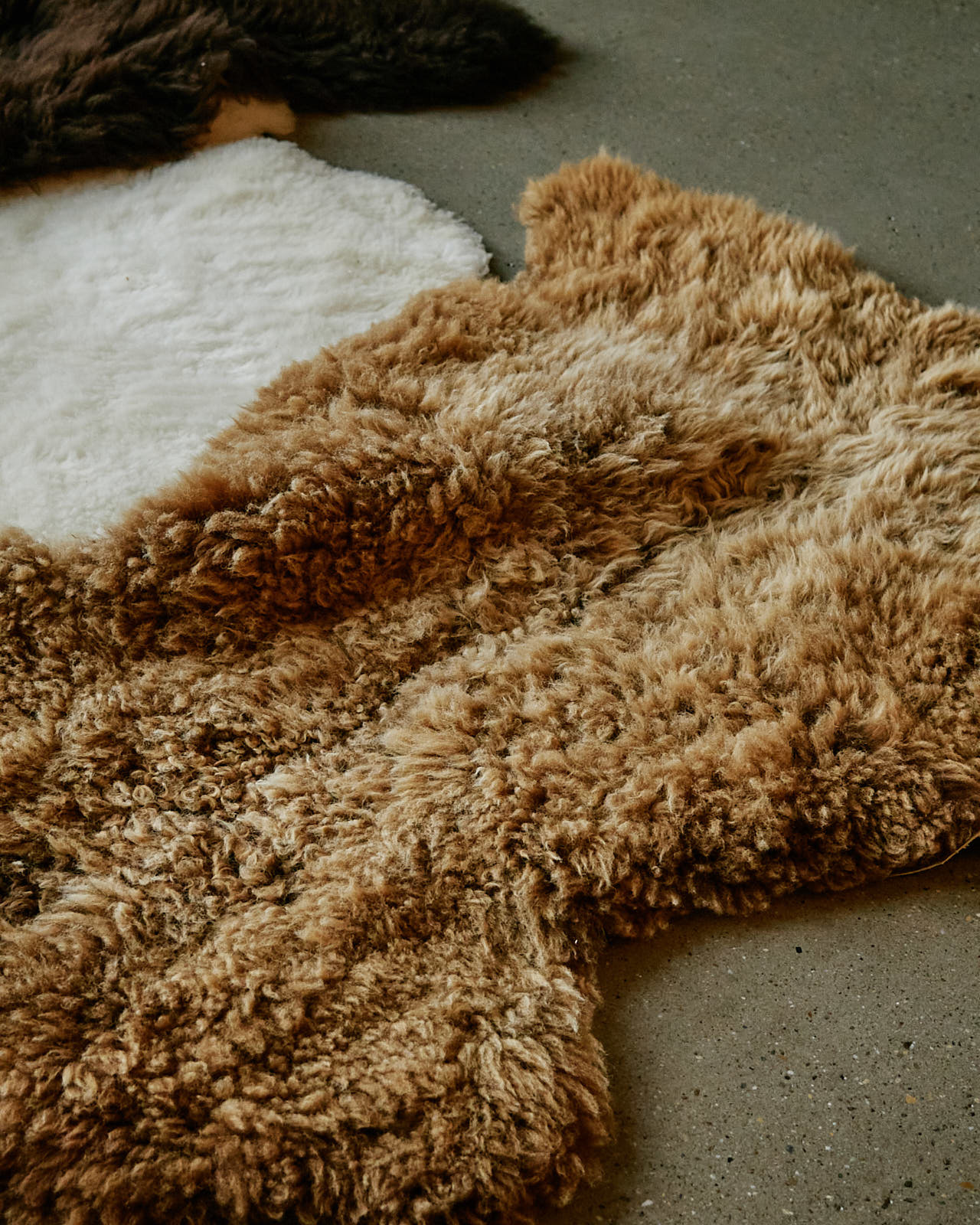 Peau de mouton suisse blanc/beige