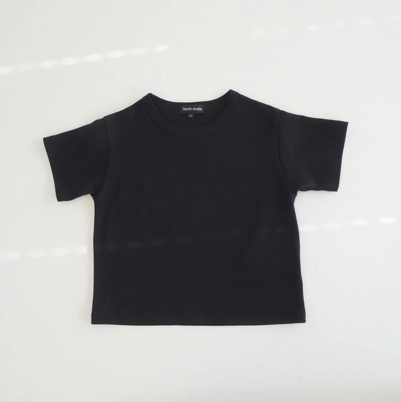 FLOOM STUDIO Interlock t-shirt noir pour enfants