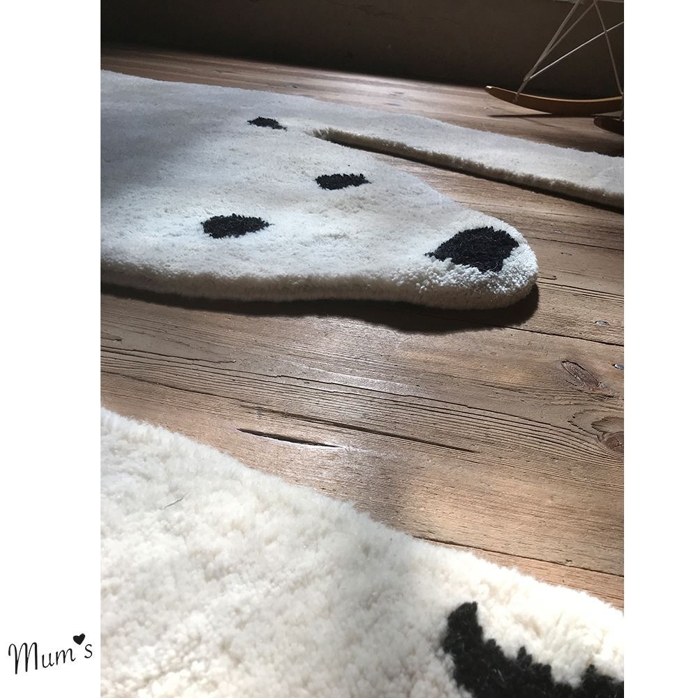 MUM'S Wool rug "Big Polar Bear" natural colour 140x200 cm