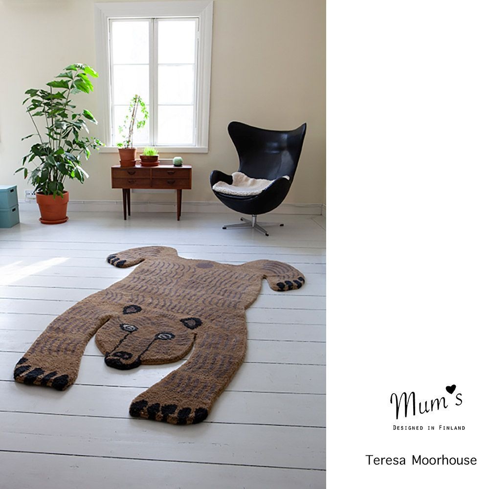 MUM'S Wool rug "Dark Bear" brown colour 140x200 cm