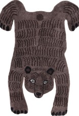 MUM'S Wool rug "Dark Bear" brown colour 140x200 cm