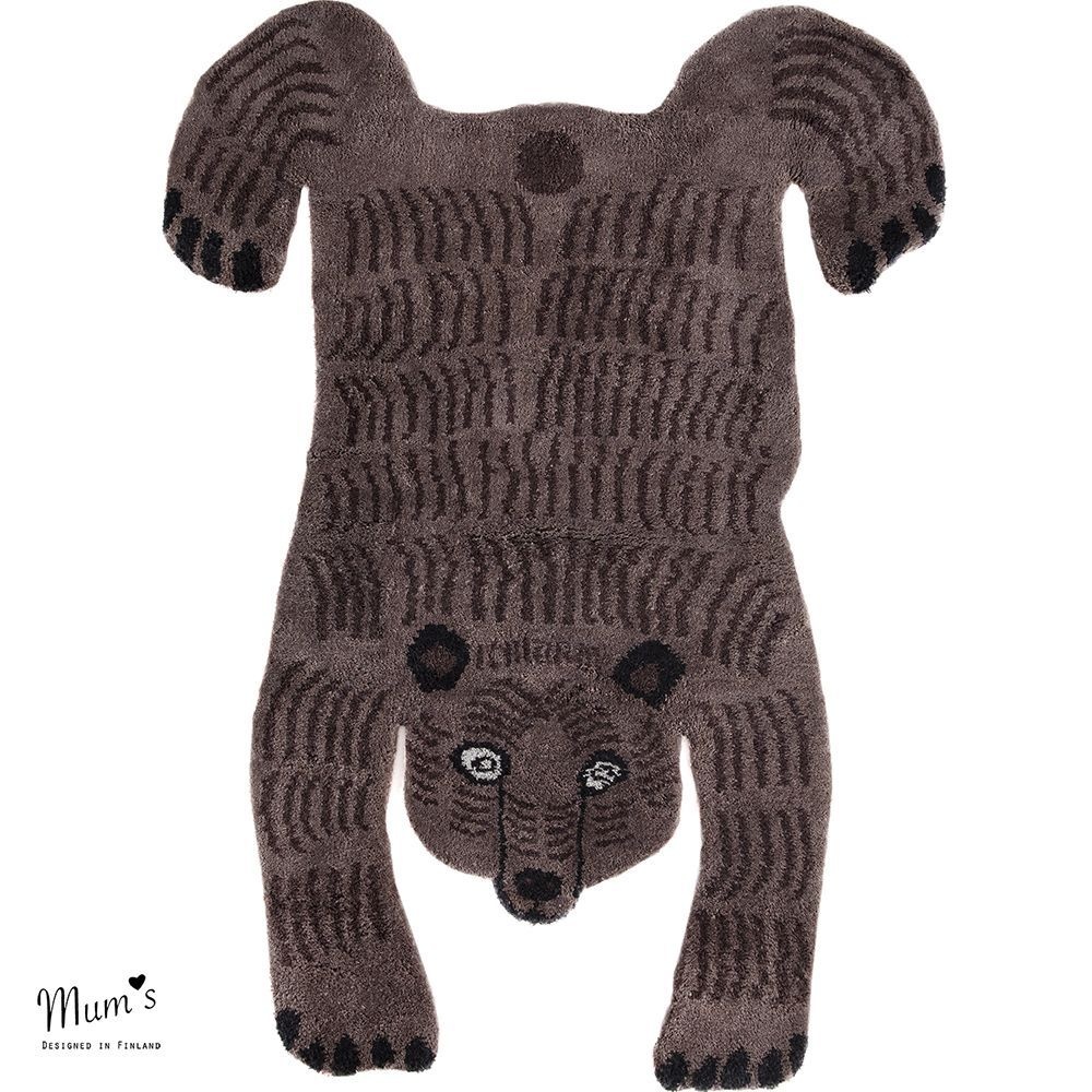 MUM'S Wool rug "Dark Bear" brown colour 140x200 cm