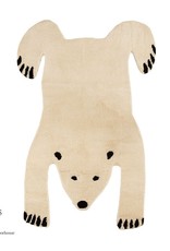 MUM'S Wool rug "Big Polar Bear" natural colour 140x200 cm