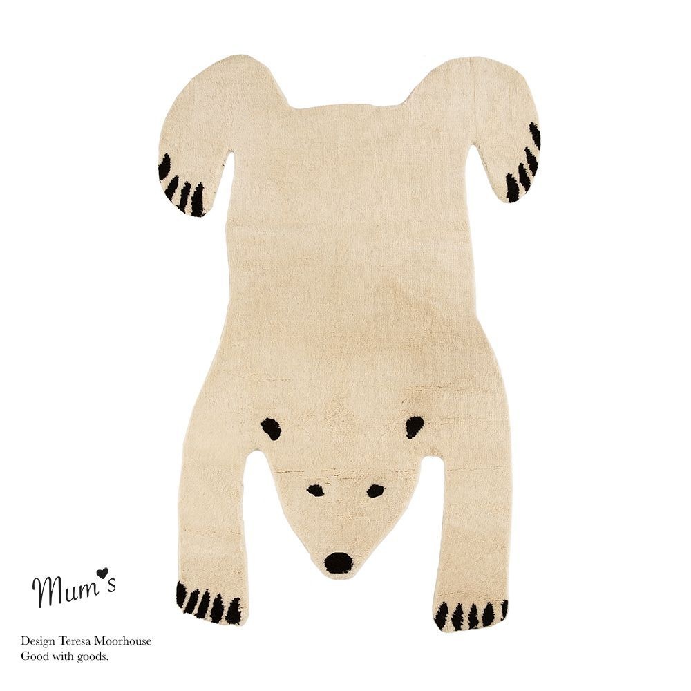 MUM'S Wollteppich "Big Polar Bear" naturfarben 140x200 cm