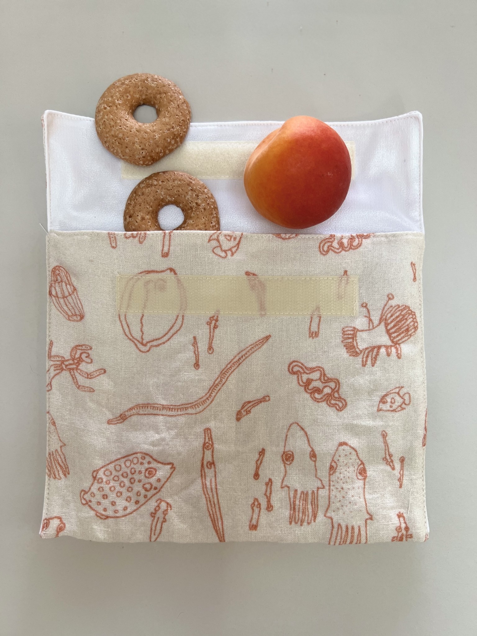 Snack bag nude organic linen fabric - upcycled!