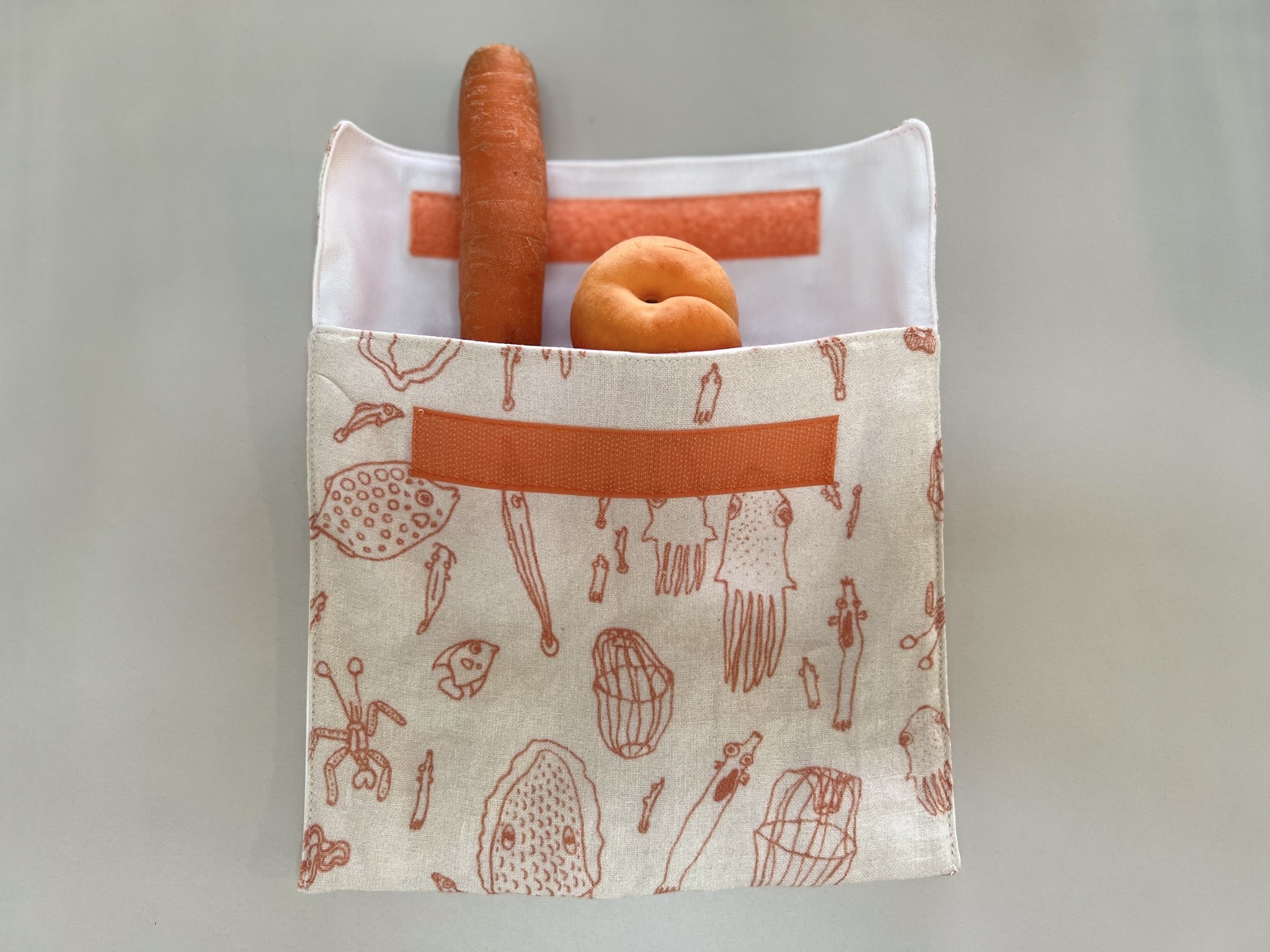 Snackbag nudefarben aus Bio-Leinenstoff - Upcycling Material!