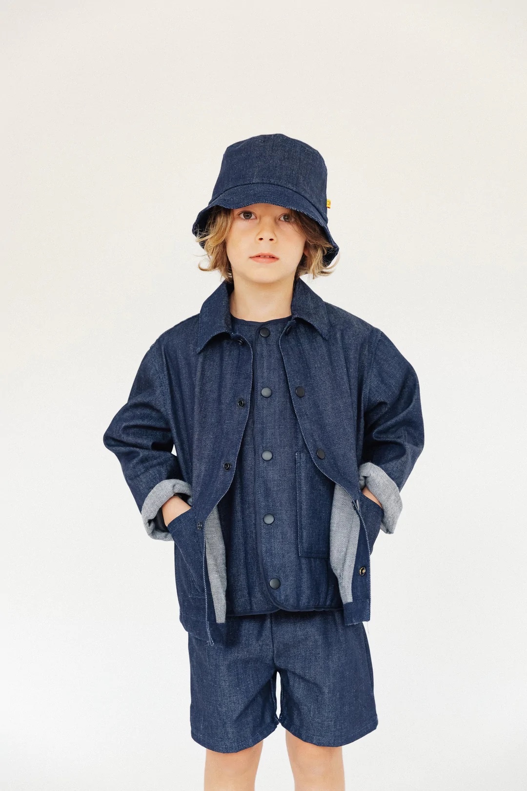 Kids denim jacket indigo blue