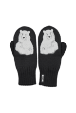 MOIKO DESIGN Kids double knit merino mittens "Nanuk" black/white