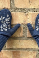 MOIKO DESIGN Kids merino mittens "Blueberry" blue/white