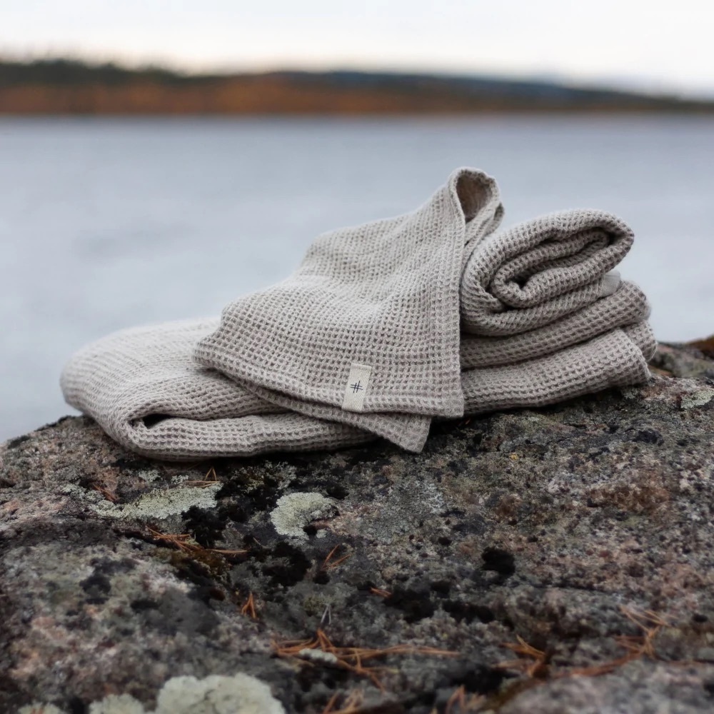 HEMPEA  Hanf-Waffelhandtuch ungefärbt beige 40x60 cm