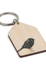 MIIKO DESIGN Porte-clés en bois "Oiseau" 4,5 x 7 cm