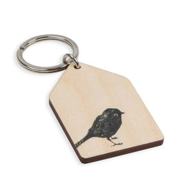 MIIKO DESIGN Wooden Keychain "Bird" 4.5 x 7 cm