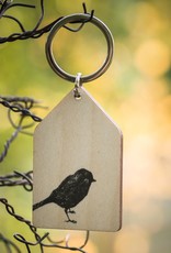 MIIKO DESIGN Wooden Keychain "Bird" 4.5 x 7 cm