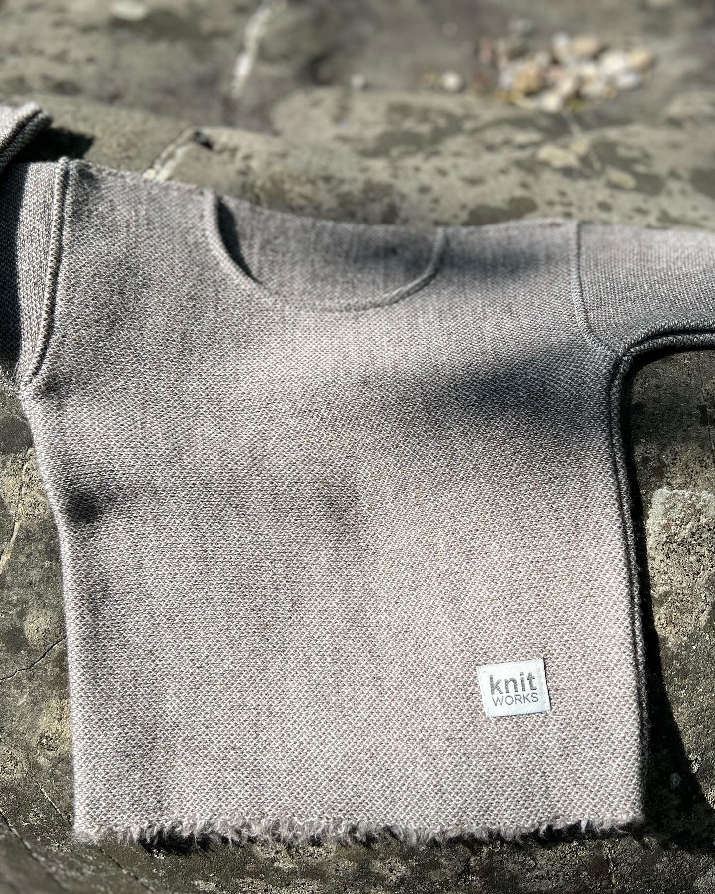 KNITWORKS Baby Merino Tunika-Pullover grau/beige