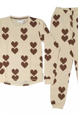 Kid's bamboo pyjama "Brown Heart"