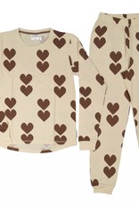 Kinder Bambus Pyjama "Brown Heart"