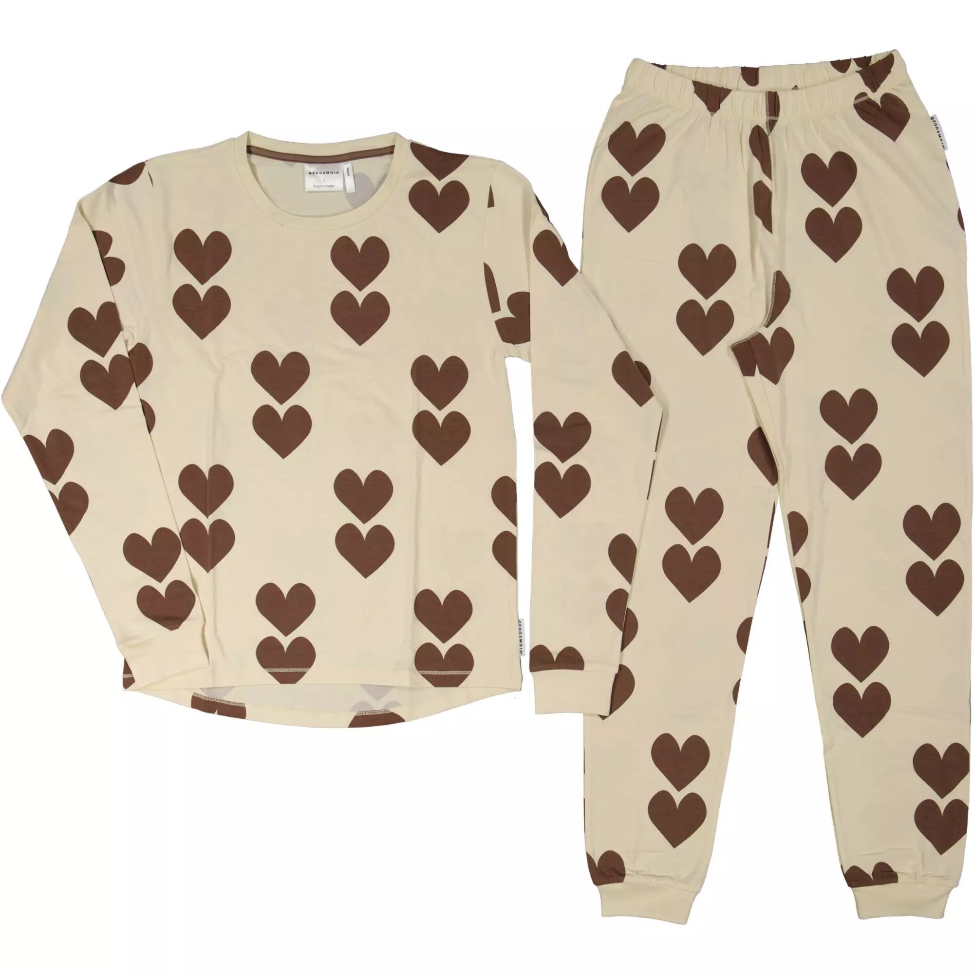 Kinder Bambus Pyjama "Brown Heart"