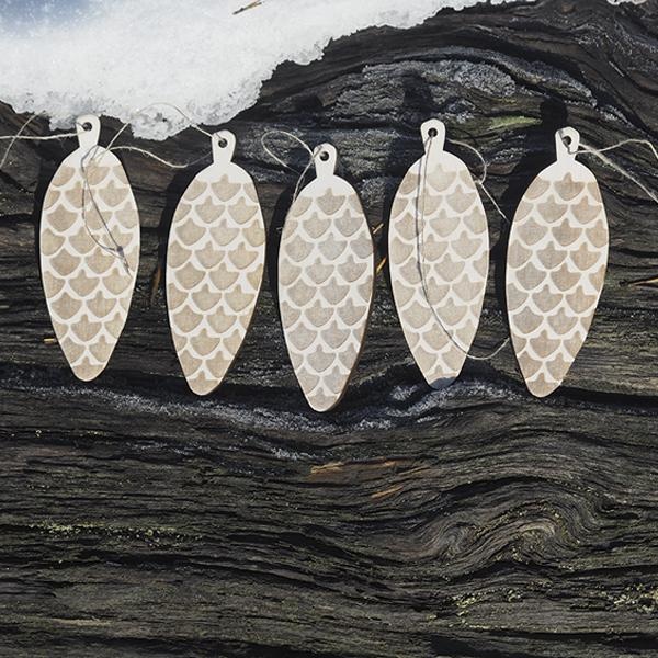 PAPURINO Wooden cone deco set of 4