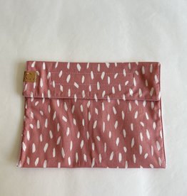 Baumwoll-Snackbag mit pink/weiss