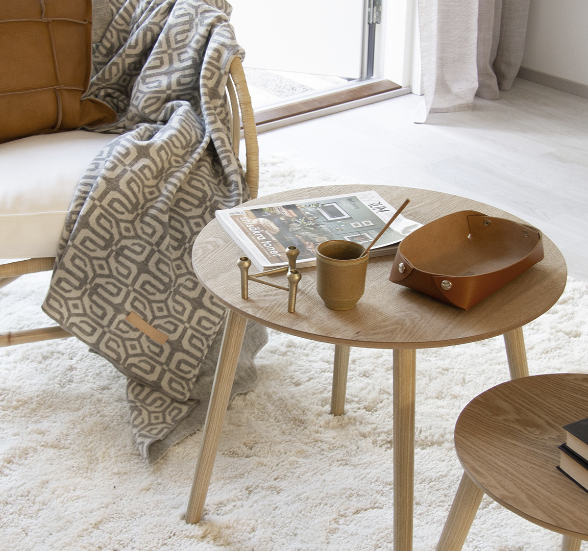 MIIKO DESIGN Woolen blanket "Louhi" 130 x 150 cm grey coloured