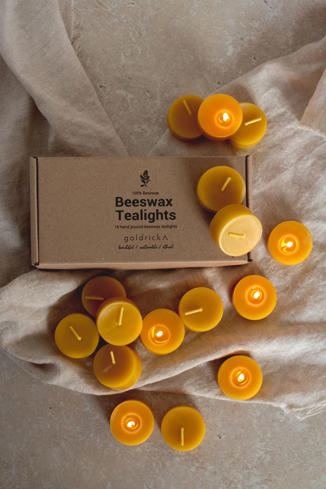 GOLDRICK Beeswax tealights