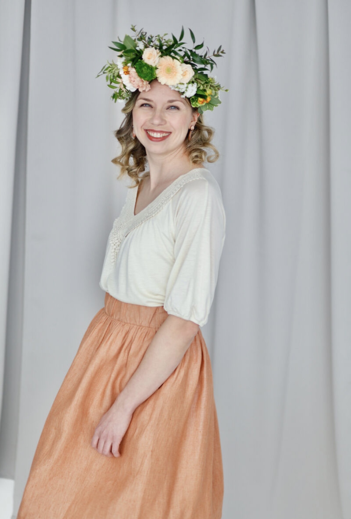 LUMOAN Linen skirt Perfect Tan