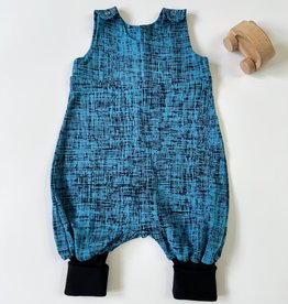 Baby romper blue coloured - with growing cuffs!