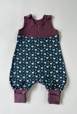 Baby romper purple/blue - with growing cuffs!