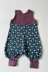 Baby romper purple/blue - with growing cuffs!