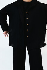 HULMU DESIGN Linen Shirt black coloured  - ONE SIZE Product