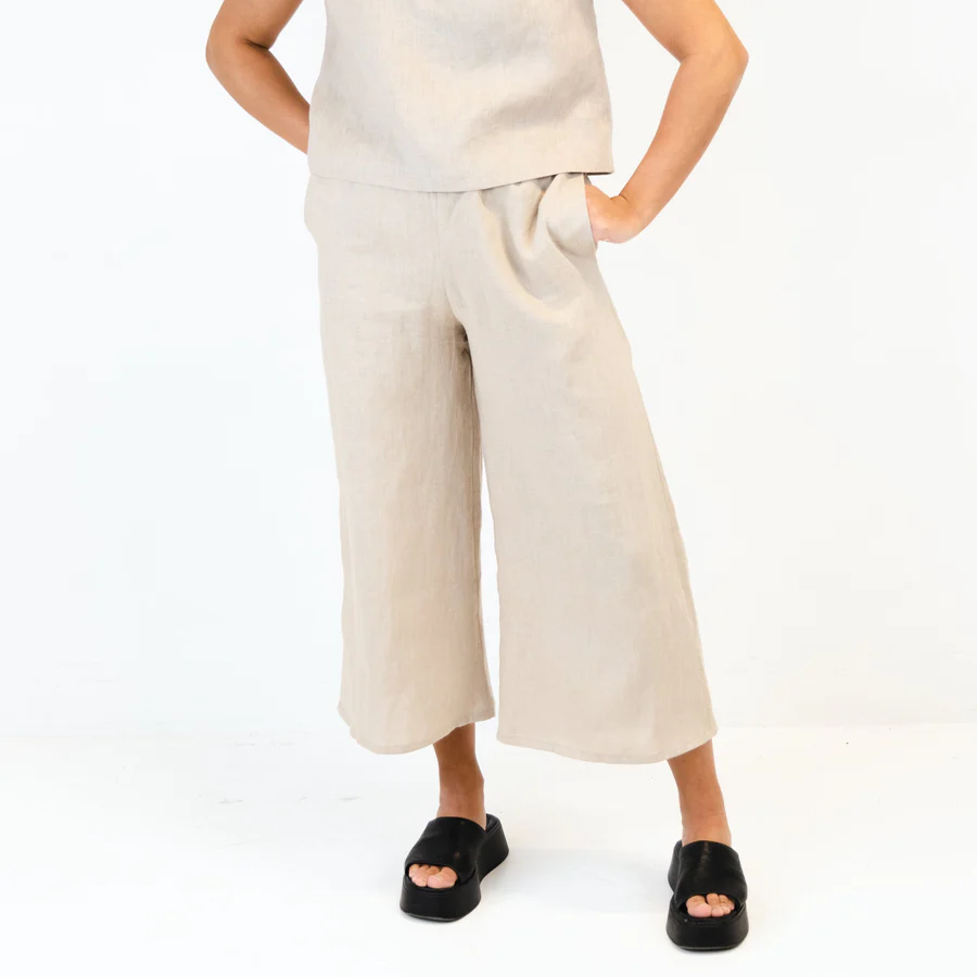 HULMU DESIGN Pantalon en lin sand pour adultes