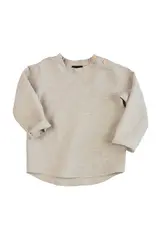 HULMU DESIGN Linen shirt sand coloured - Shoulder buttons!