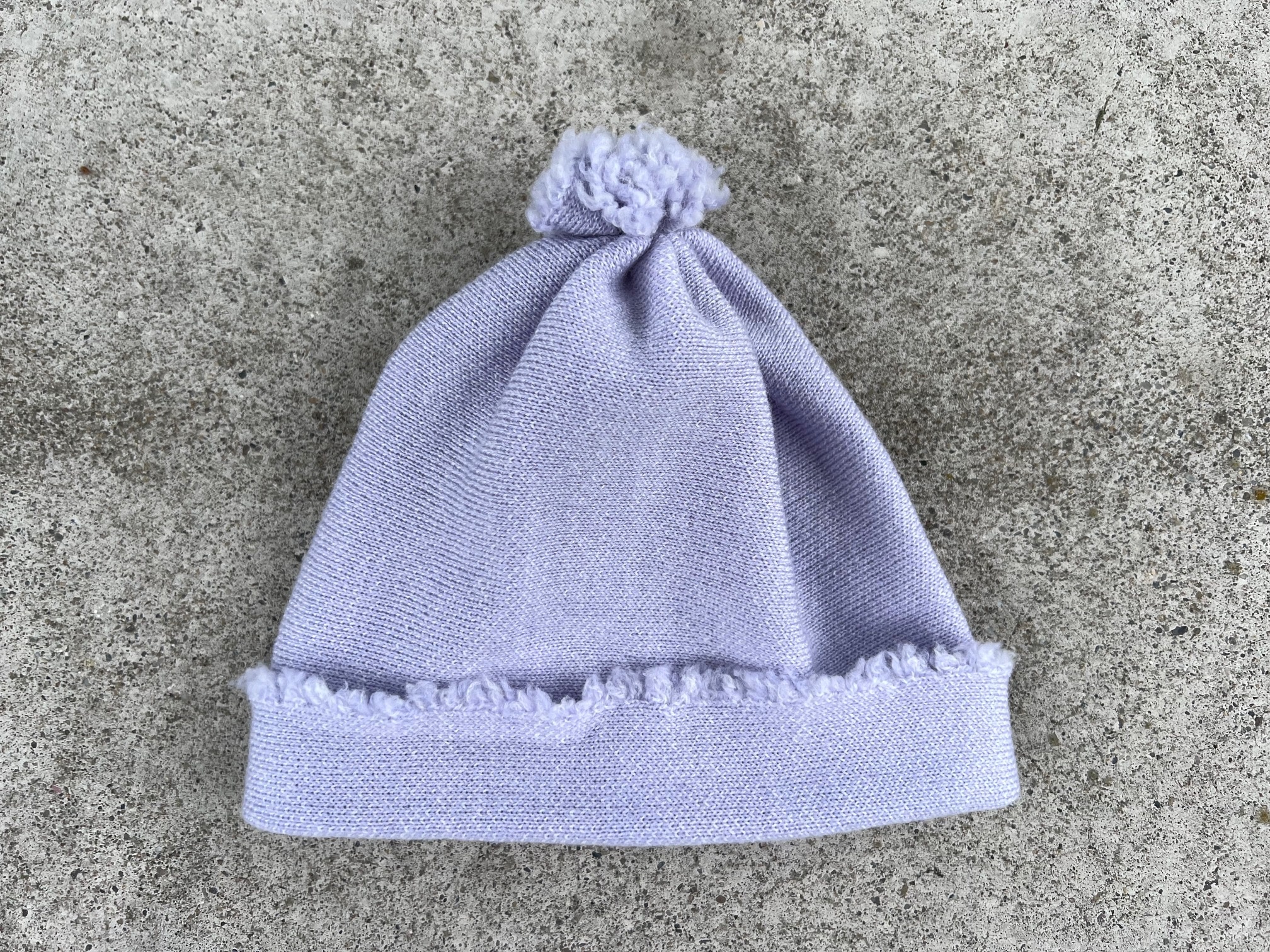 KNITWORKS Baby Beanie lavender blue from fine Merino Wool